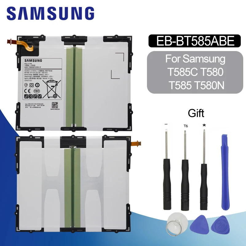 Samsung планшет батарея EB-BT585ABE для samsung Galaxy Tablet Tab A 10,1 T580 SM-T585C T585 T580N 7300 мАч батареи