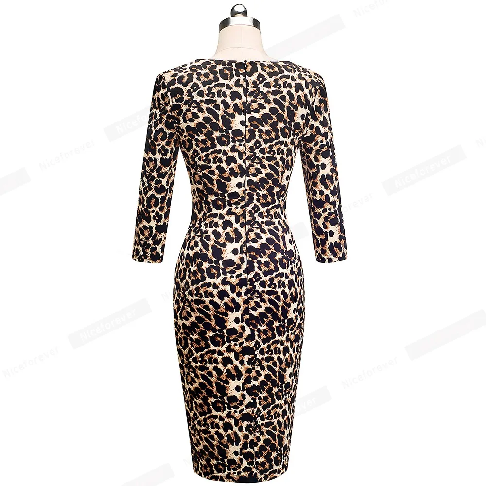Хорошее-forever элегантное винтажное печатное офисное платье vestidos деловые вечерние облегающее женское платье карандаш B565