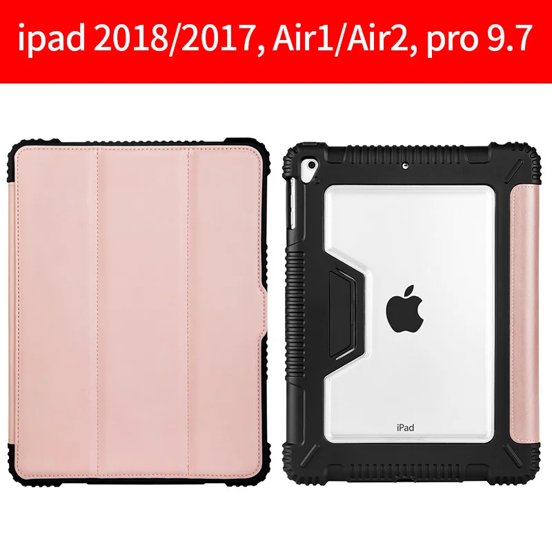 Чехол для iPad Pro 9,7 '' с держателем карандаша PU Кожаные чехлы для Xiaomi iPad Air1 Air2 чехол - Цвет: Rose gold