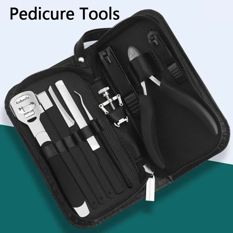 Professional Pedicure Tools Foot Rasp Dead Skin Remover Ingrown Toenail Removal Correction Clippers Nail Treatment Foot Care Kit 20pcs professional car radio removal key tool kit audio tools keys stereo cd repair hand tools set release keys extraction tools