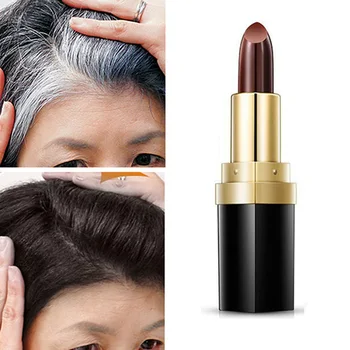 

One-off Hair Color Pen Temporary Makeup Lipstick Pen Fast DIY Styling Mild Stick Cover White Hair Hair Dye Cream coffee