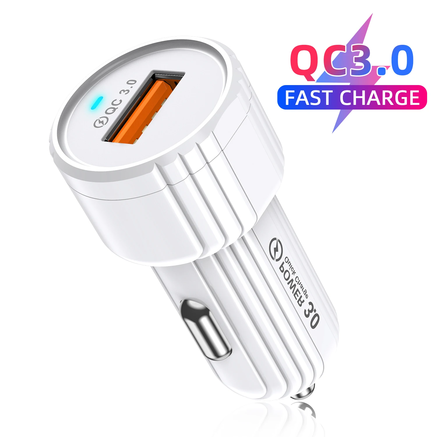 GTWIN USB Автомобильное зарядное устройство адаптер для планшета светодиодный дисплей QC3.0 Быстрая зарядка Универсальный мобильный телефон USB Автомобильное зарядное устройство для iPhone samsung - Тип штекера: White