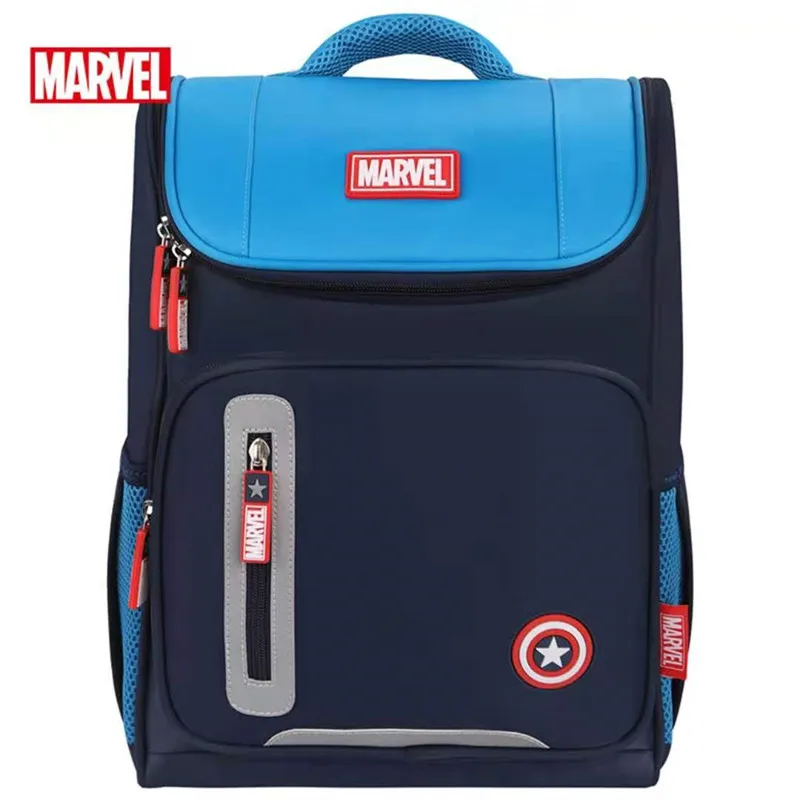 Genuine Disney New School Bags for Boys Primary Student Shoulder Orthopedic Backpack Spider Man Captain America Mochila Escolare