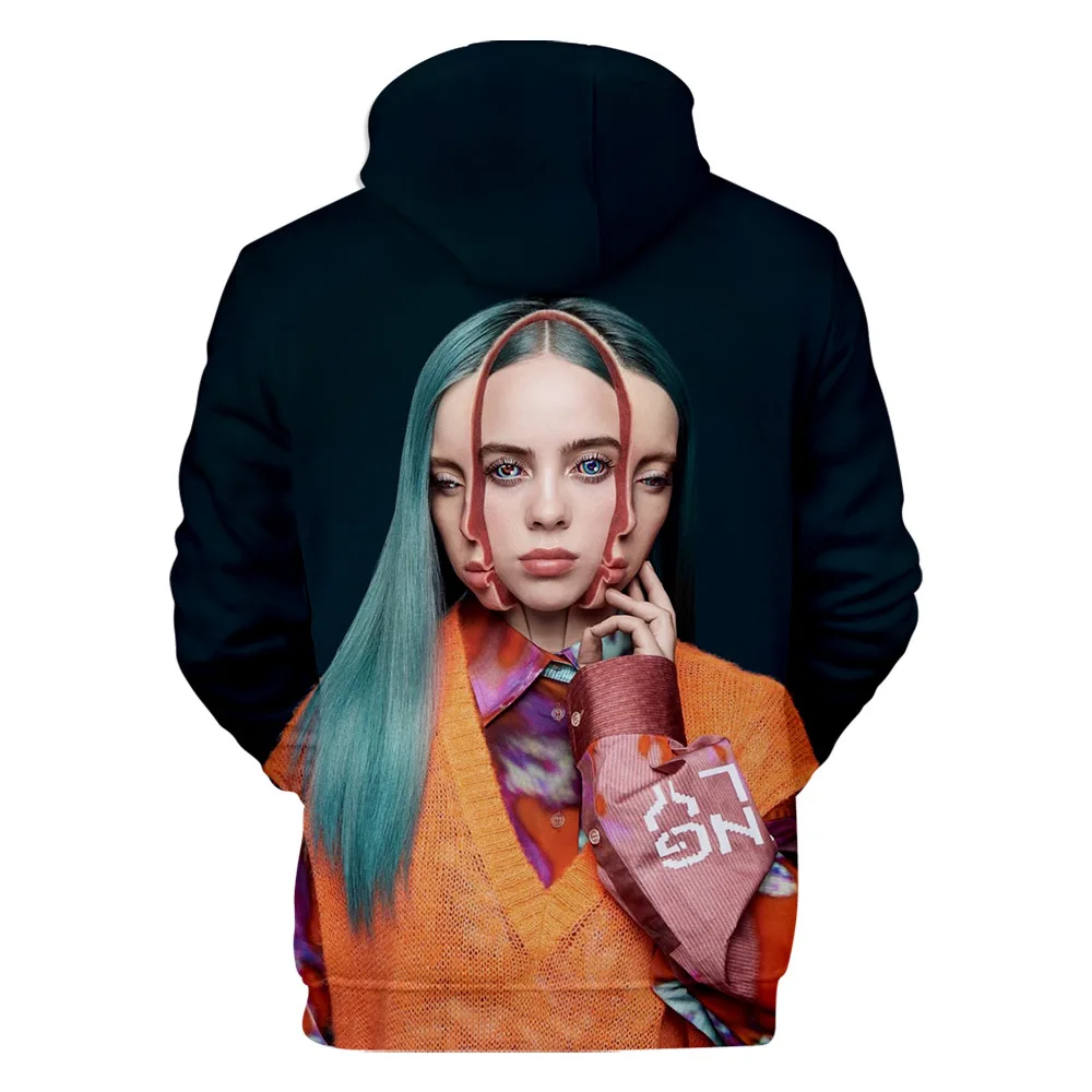 Модный дизайн Billie Eilish 3D толстовки Толстовка для мужчин и женщин Billie Eilish толстовки с капюшоном осенне-зимняя одежда куртки