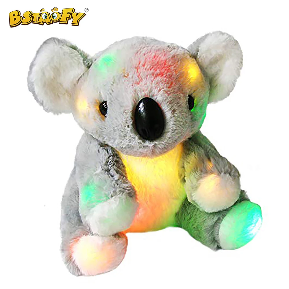 Bstaofy Light Up Gray Koala Bear Stuffed Animal LED Glow Soft Adorable Floppy Colorful Plush Toy Birthday for Kids Toddlers