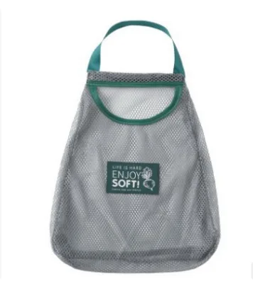 Зеленый Fruit, vegetable, scallion and ginger in kitchen bag Simple reusable mesh kitchen storage bag Kitchen Storage Bag - Цвет: Зеленый