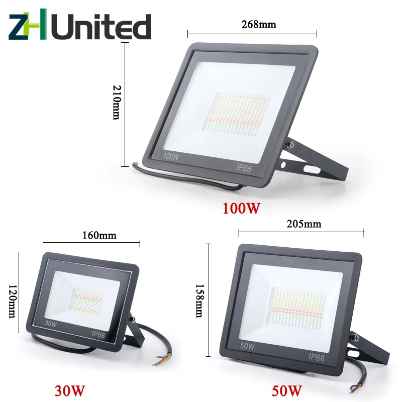 LED Flood Light,LED Spotlight,30W 50W 100W Spotlight IP66 Smart Floodlights Led Garden Stage WiFi Smart APP RGB Color Warm Cool light Work Alexa Google TUYA
