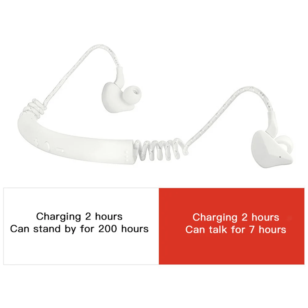 IPX7 Bluetooth 5 0 Retractable Sports Neckband Headset Headphones With Mic Wireless Earphone