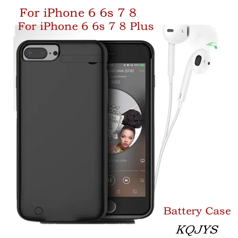 KQJYS чехол с внешним аккумулятором для iPhone 7 8 SE зарядным устройством 6 6s Plus