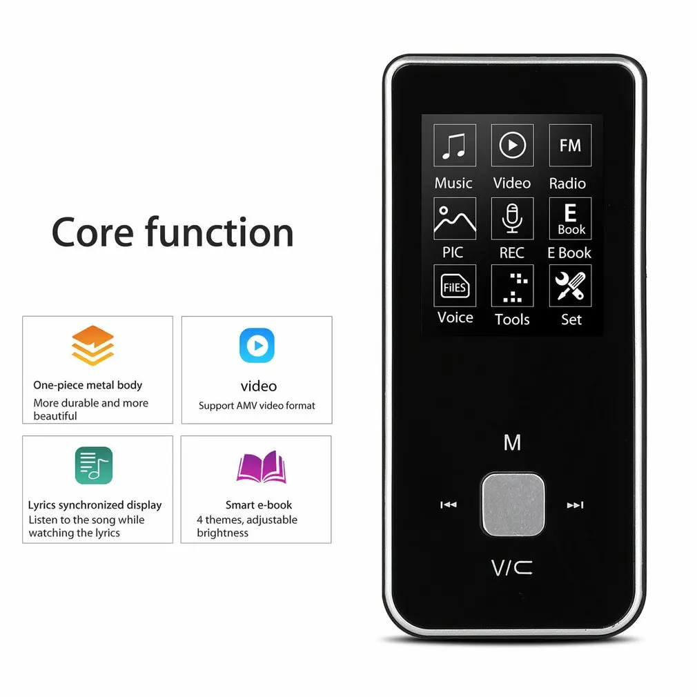 Новинка 2019 портативный музыкальный mp3-плеер с цветным экраном Hi-Fi FM-радио