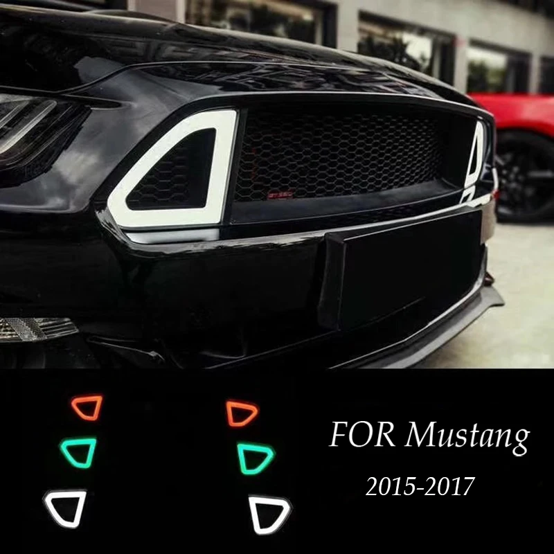 Матовый черный гриль для Ford Mustang 2015 2016 2017 ABS передний со светодиодной подсветкой