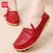 WeiDeng/Женская обувь на плоской подошве из натуральной кожи; Gommino; мокасины; Лоферы для отдыха; женские слипоны из коровьей кожи; Модные балетки; водонепроницаемые Мокасины