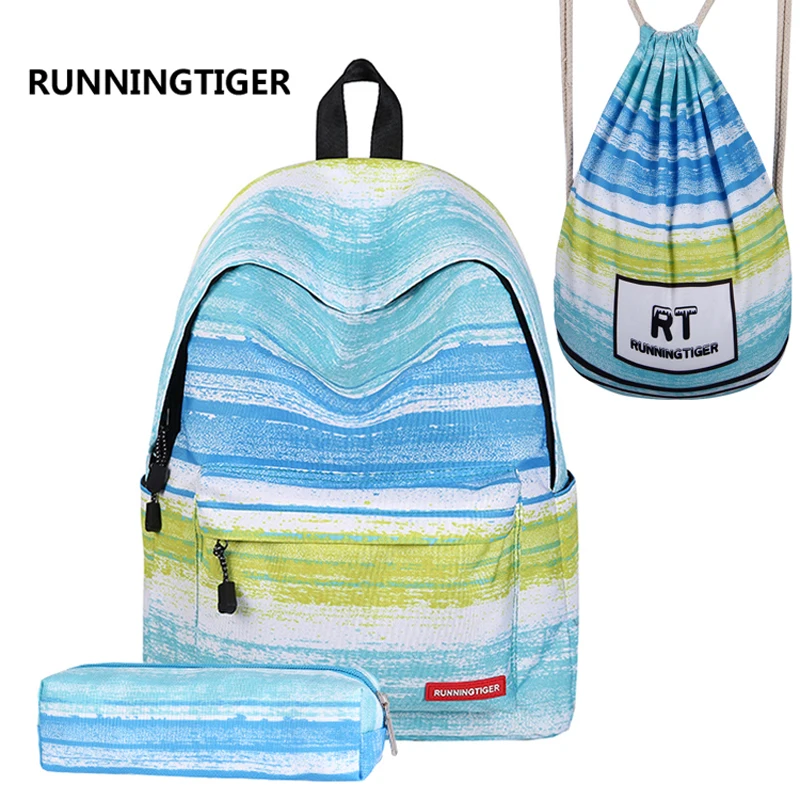 RUNNINGTIGER женский рюкзак для девочек школьные сумки с принтом Mochila рюкзаки