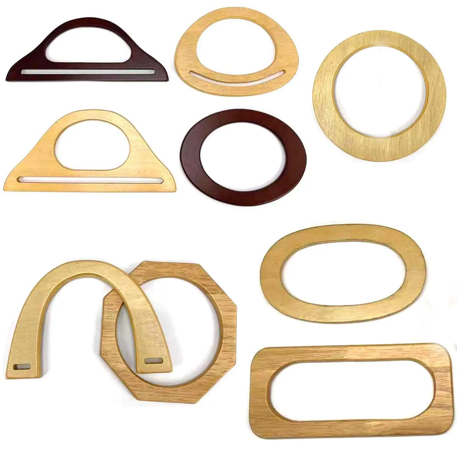 1Pc Square Wood Straps D Shape Wooden Bag Handle Decorative DIY Classic Bags Accessories Handbag Tote Replacement Making Tool цена и фото