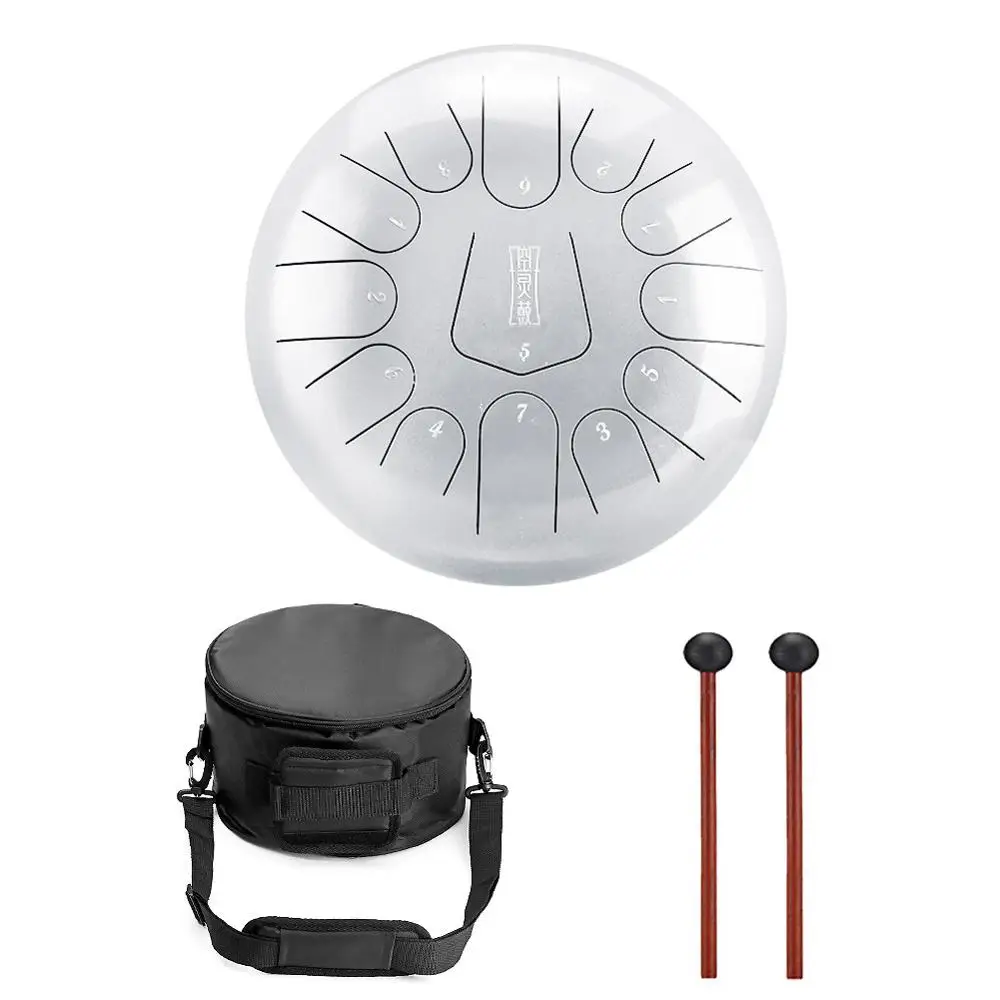 07 12 дюймов Сталь язык барабан Handpan ручной Барабаны крупных 13 Notes Tankdrum с сумкой в комплекте - Цвет: 07