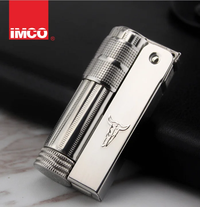 Натуральная IMCO 6700 нержавеющая сталь бензиновая зажигалка; многоразовый кремневый шлифовальный круг масло бензин прикуриватель - Цвет: F