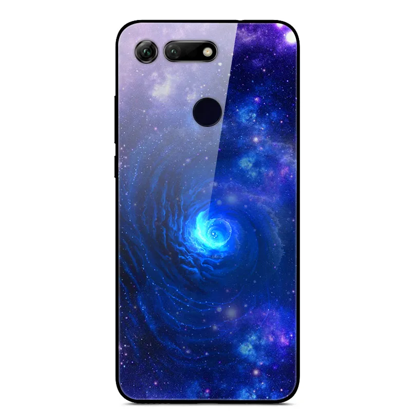 Светло-фиолетовый Чехол для huawei Honor View 20 20 S, закаленное стекло с принтом, чехол для huawei Honor 20 S, MAR-LX1 чехол для huawei View 20 V20 - Цвет: Светло-фиолетовый