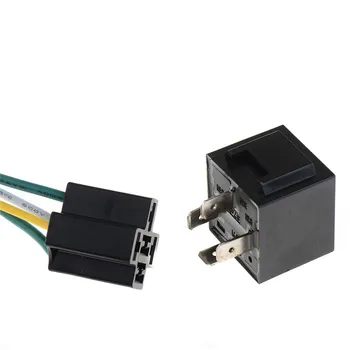 

1Pcs 12V 12Volt 40A Auto Automotive Relay Socket 40 Amp 4 Pin Relay & Wires P0.11