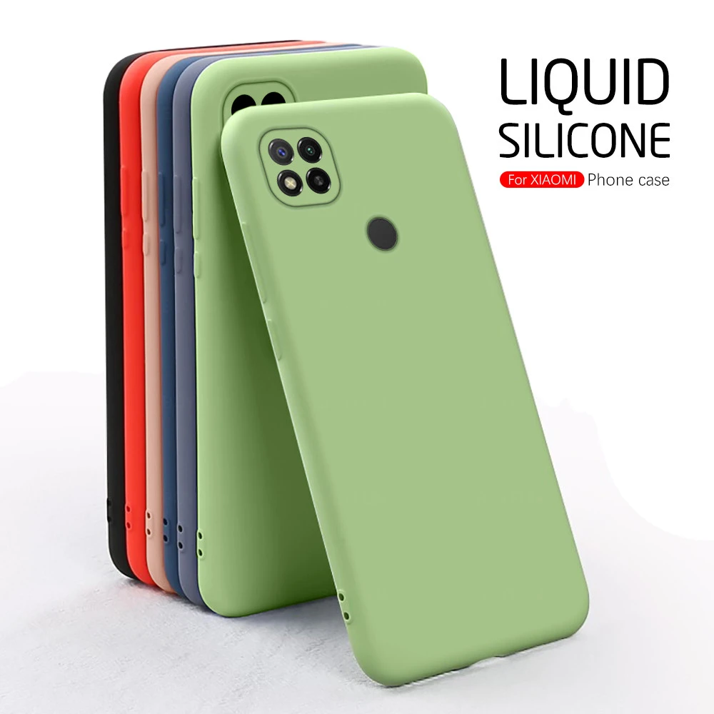 cell phone pouch with strap covers on redmi9c case rubber liquid soft silicon shockproof coque  for xiaomi redmi 9c redmy redme 9 c nfc protect shell 6.53'' designer phone pouch