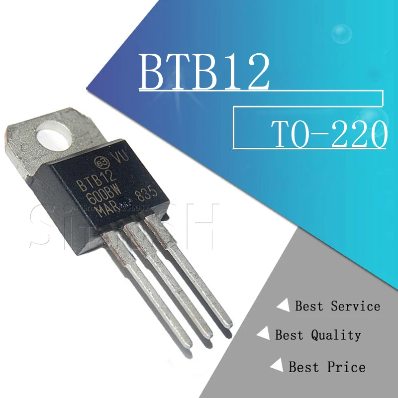 10 шт./лот BTB12-600B BTB12 600B BTB12-600BW 600V 12A TO-220 двунаправленный управляемый тиристор |