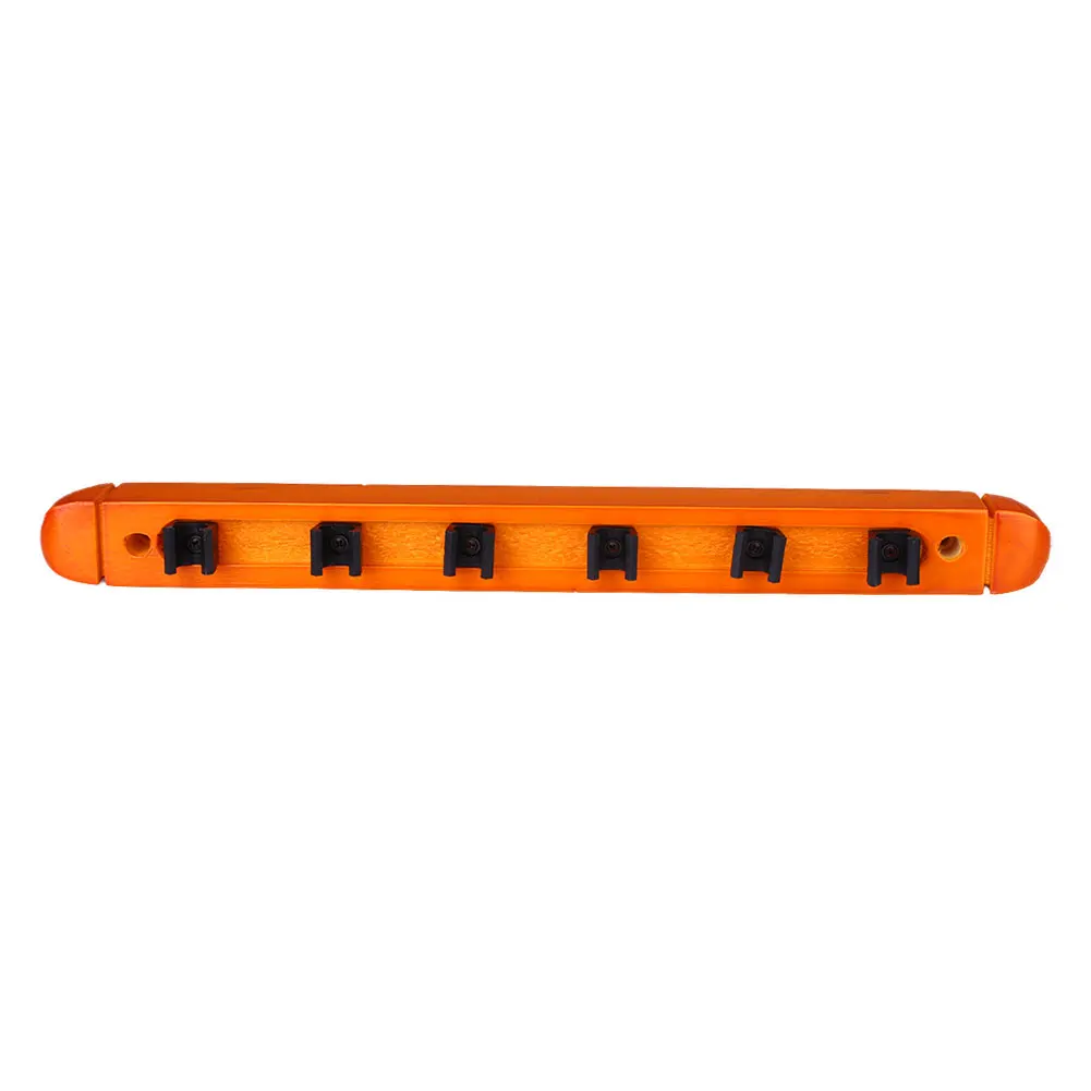 Billiards Cue Stick Holder Rack High Quality Wooden 6-Holes Wall Hanging Mount - Color: Yellow