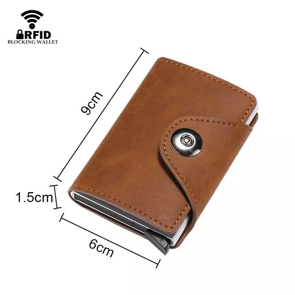 Из искусственной кожи RFID блокирующий держатель для карт Мужской умный бизнес кошелек большой банк держатель кредитной карты Карманный Чехол протектор