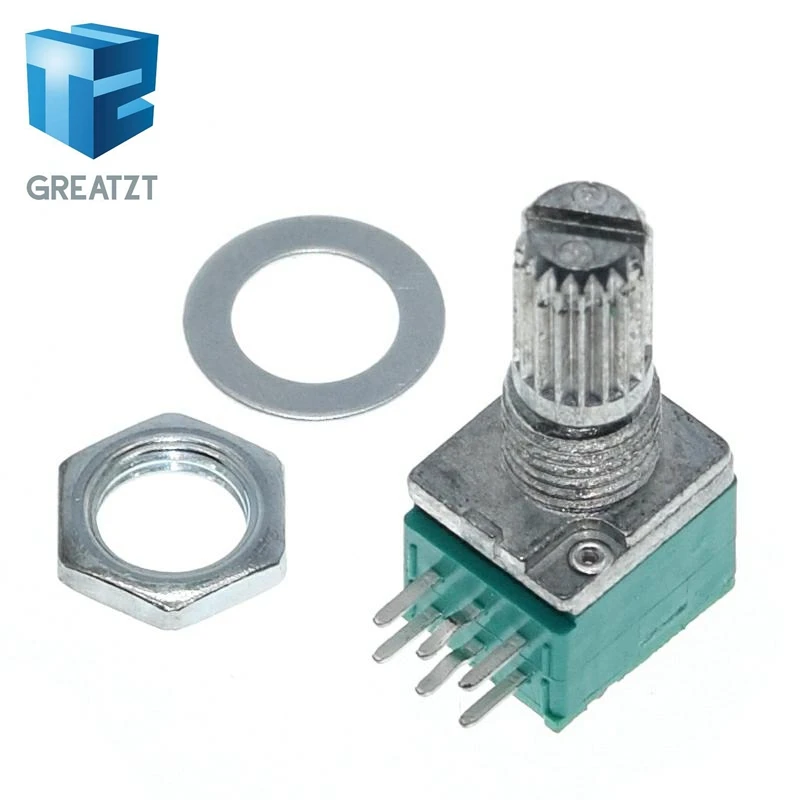 GREATZT 1/5/10 Stück 6-polige RK097N B5K B10K B20K B50K B100K B500K Audio-Verstärker Versiegelte Potentiometer mit 15mm Schaft – Detail 2