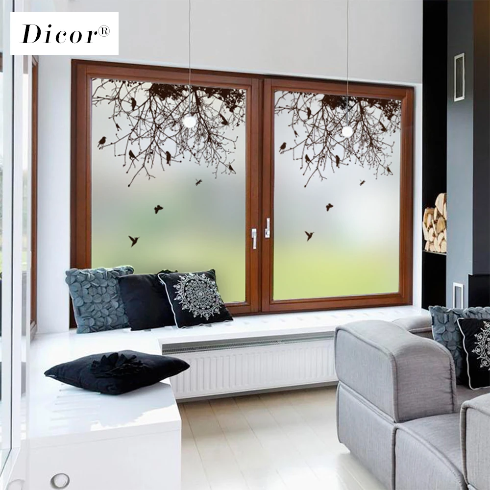 DICOR художественные витражные наклейки для окон, декоративная пленка, матовая, непрозрачная пленка для окна, для гостиной, ванной комнаты, BLT214
