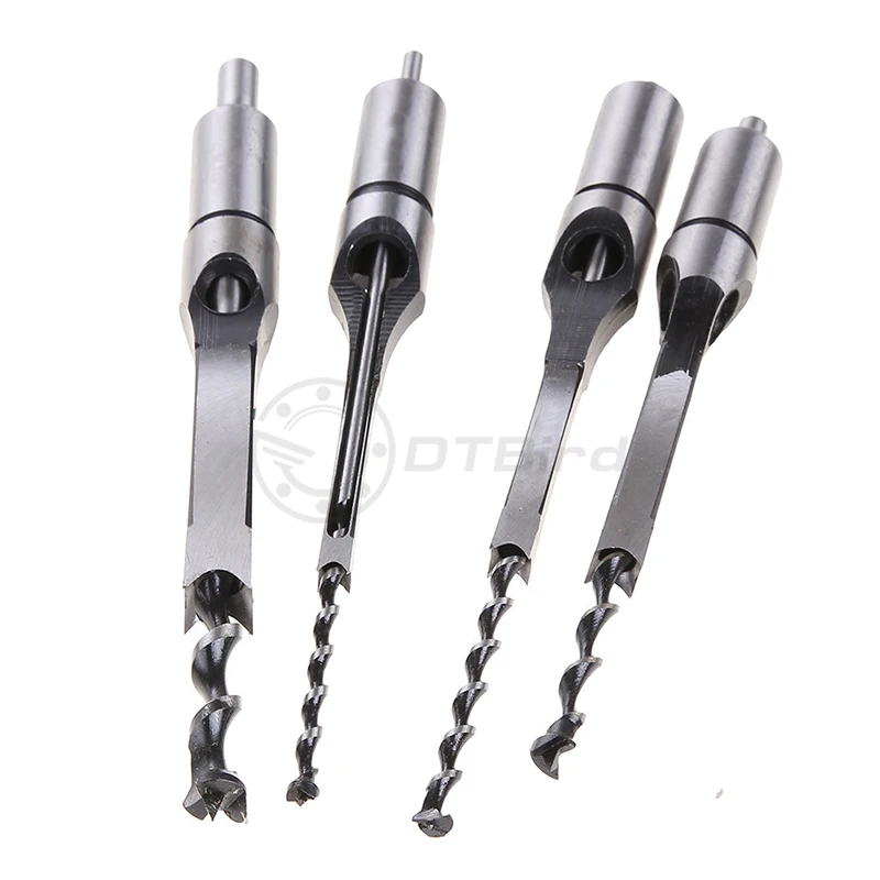 4PC square hole drill 1 / 4-1 / 2 woodworking square hole drill square tenon drill square hole drill square hole drill set