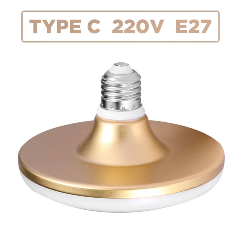 E27 ahorro de energía LED lámpara plana de alta potencia LED bombilla 220V  E27 24W UFO LED luz para la iluminación casera