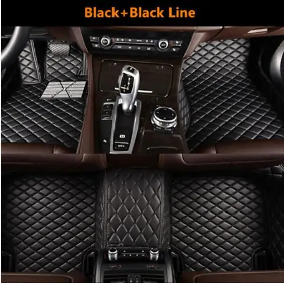 Коврики подпятник ковровое покрытие для Mercedes-Benz A Class W176 W177 B Class W246 C-Class W204 W205 E-Class W212 W213 GLA-Class X156 GLC-Class X253 CLS-Class W218 высокое качество новая вышивка кожаный чехол - Название цвета: A Model  Pure Black