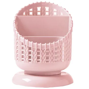 

High Quanlity-Office Accessories Imitation Rattan PP Stationery Pen Holder Multifunctional Simple Hollow Student Desktop Pen Sta