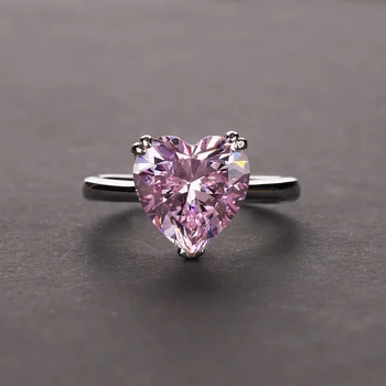 

CMajor S925 Sterling Silver Luxury Delicate Romantic Heart-shaped Cubic Zircon Ring for Women Engagement Brand Bridal Bijoux