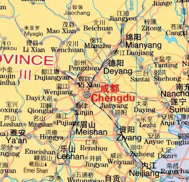 Mapa plegable chino e inglés a gran escala, mapa de gran tamaño, claro y fácil de leer, viaje de oficina en casa