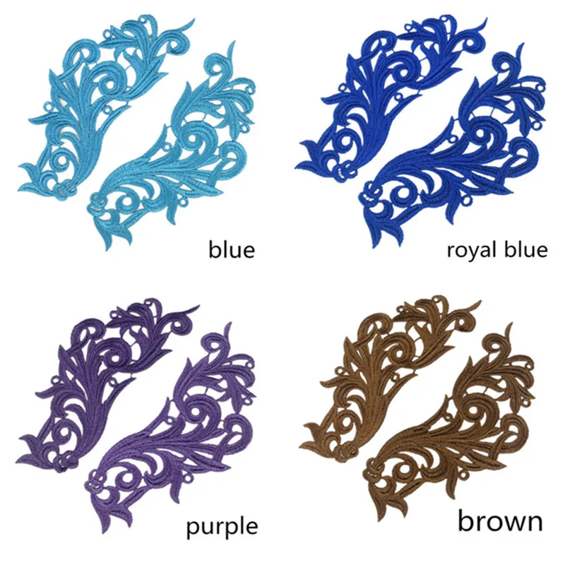 5 Mirror pairs Flower Floral Lace Fabric Sewing Trim Wedding Dress Applique Lace patch zsbszc DA104 lace fabric lace sewing supplies lace sewing accessories lace accessories lace garment accessories sewing patches lace decoration