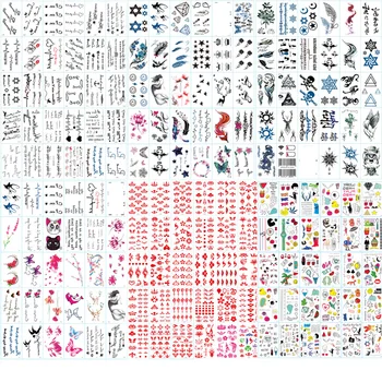 

20pcs Waterproof Temporary Tattoos on the Body Fake Tattoo Sticker Art Flower Girl Tattoo Temporary Random