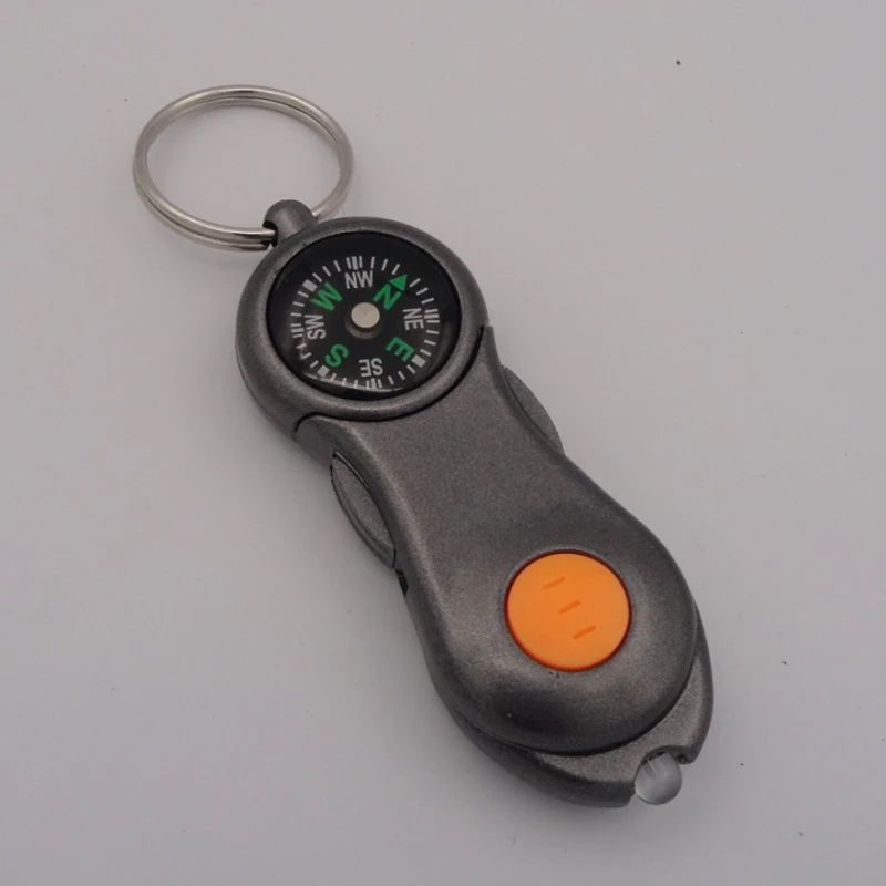 

2 In 1 Multifunctional LED Lighting Compass Keychain Portable Outdoor Travel Survival Tool Emergency Accessories Hiking