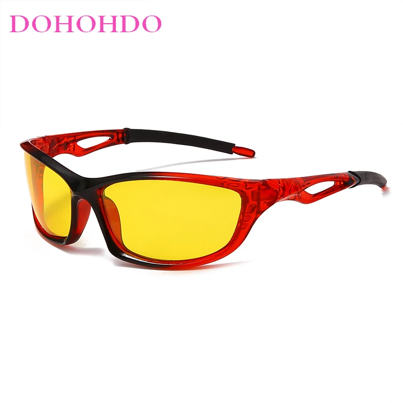 DOHOHDO New Fashion Night Vision Polarized Sunglasses Men Classic Yellow Lens Driving Sun Glasses Male Anti-glare Goggles UV400