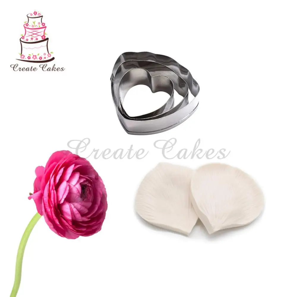 5 шт./компл. Лютик Азиатский Сахарный цветок силиконовые лепестки формочка из