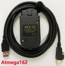 Hex v2 obd2 varredor vagcom 21.3.0 vag com 21.12.0 para V-W para audi atmega162 + 16v8 ft232rq com melhor qualidade