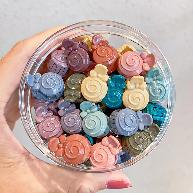 Ruoshui 50pcs Children Cartoon Hair Claws Girls Lovely Hairpins Hair Crab Baby Hair Accessories Hair Clips Headwear Barrettes style 34