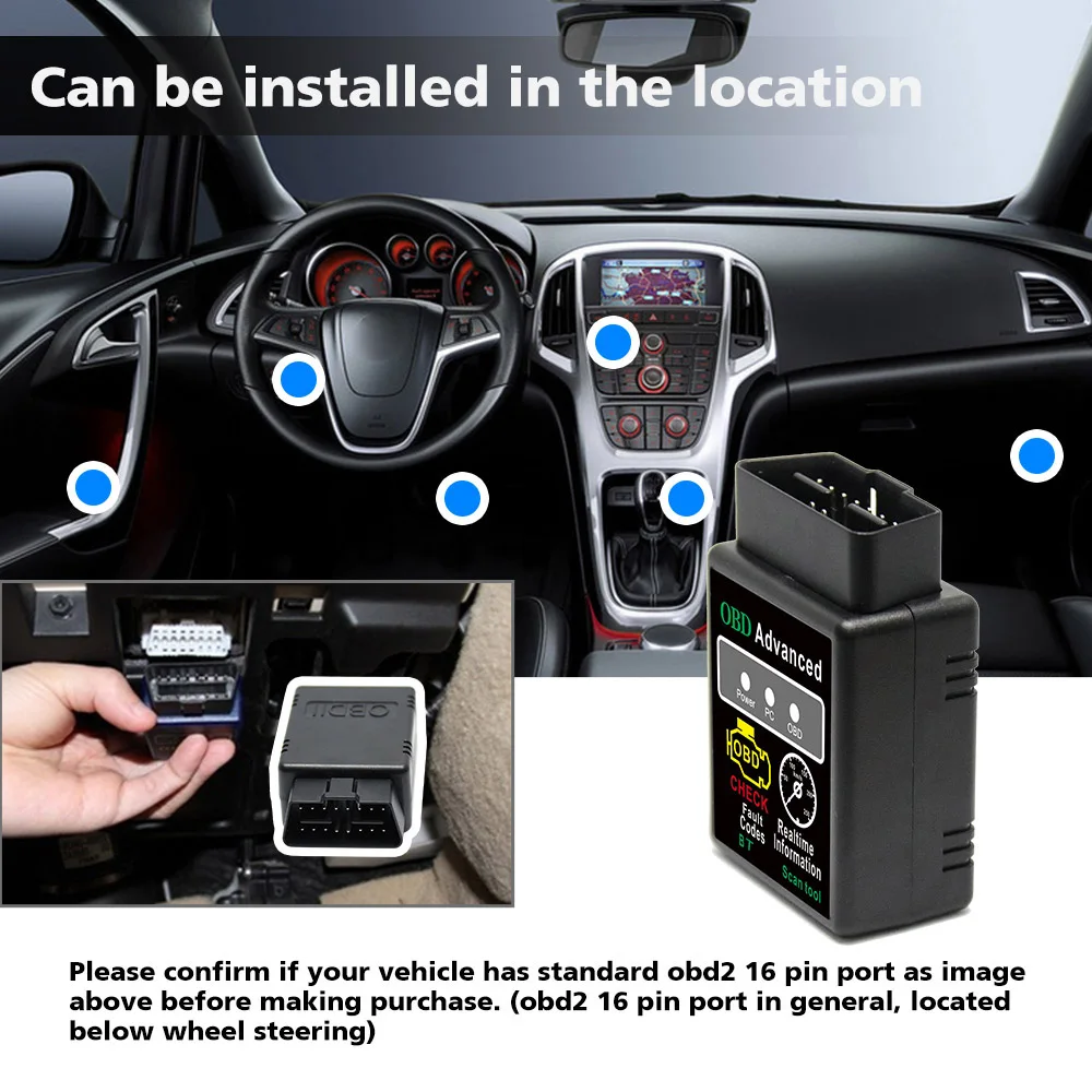 Мини Elm327 Bluetooth2.0 ELM 327 V1.5 OBD2 адаптер OBDII Автомобильный сканер для Android считыватель