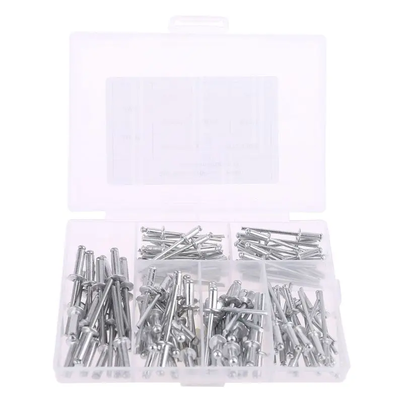 

120Pcs/set M3.2*7/9/11 M4*8/10/13 GB12618 Aluminium Blind Rivets Nail Decoration Rivets For Furniture Assortment Kit R9JF
