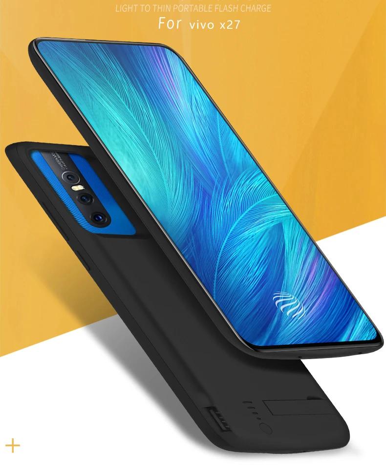 5000/6000mAh батарея зарядное устройство Крышка для vivo x27 Pro внешняя подставка зарядная КРЫШКА ДЛЯ vivo x27 ударопрочный аккумулятор чехол с USB