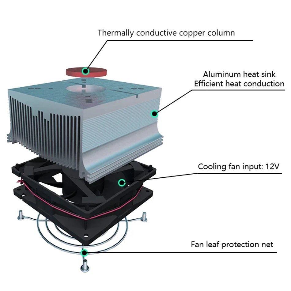 led chip dissipador de calor do radiador ventilador lente kits para led alta potência