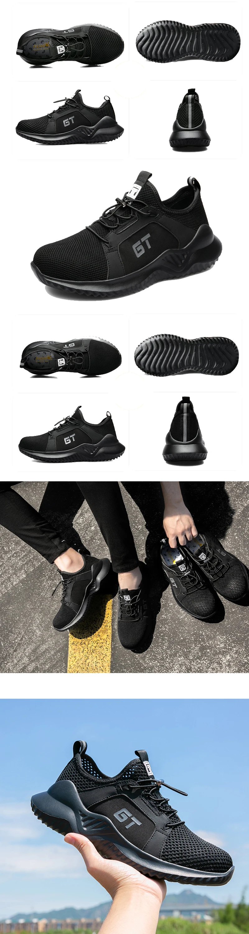 Обувь со стальным носком Защитная обувь промышленная Строительная Рабочая безопасная легкая Строительная рабочая обувь для пеших прогулок тропа тенниса