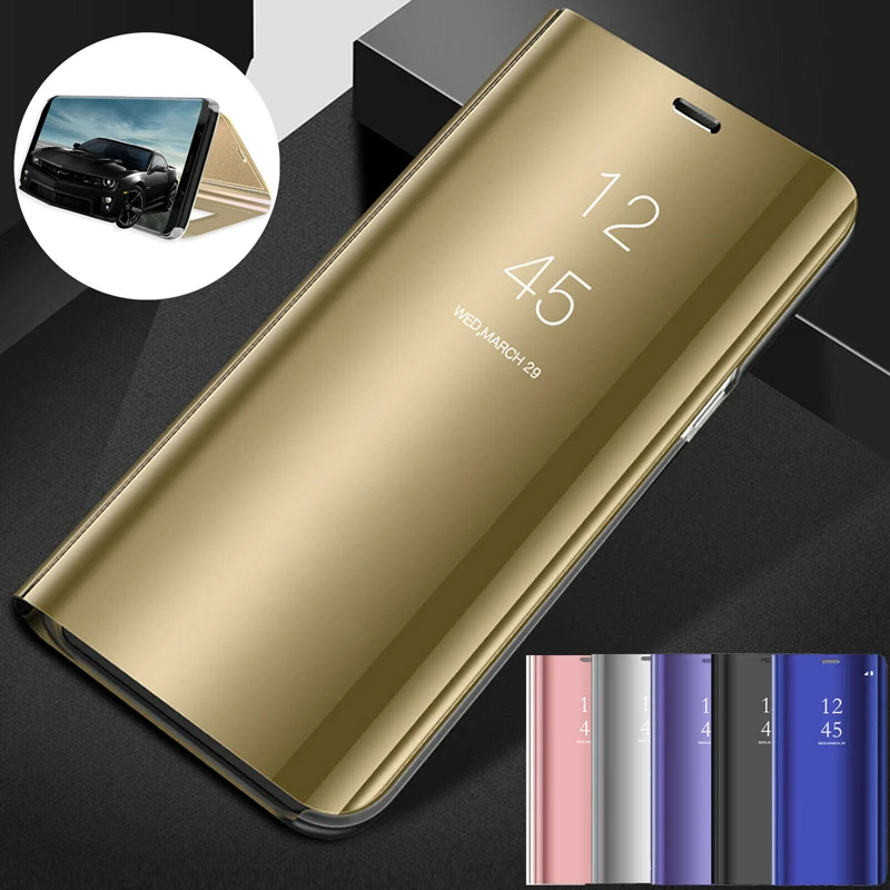 Роскошный зеркальный чехол для huawei y9 prime 2019 y5 y6 2018 y7 pro флип с подставкой на huavei huawe