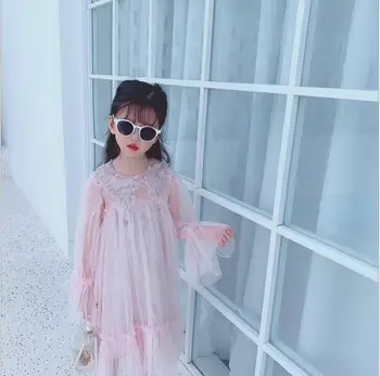 

2020 wholesale girls ruffles dress fashion girls princess dresses 3-8t C678