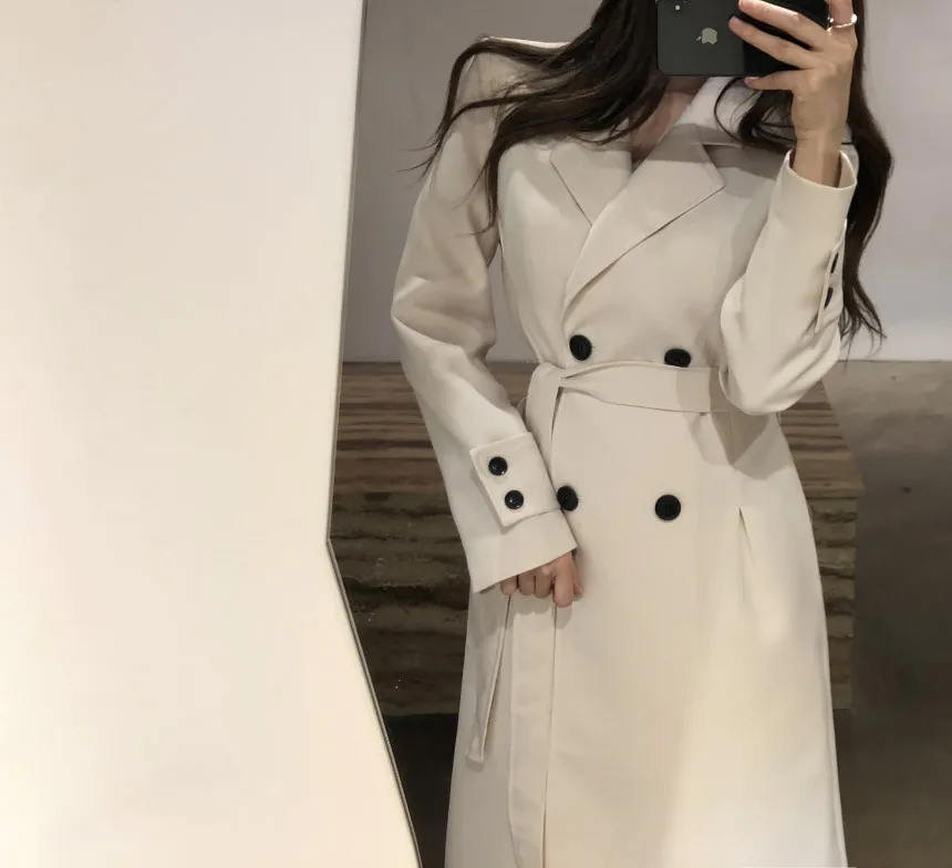 SuperAen корейский стиль пальто для женщин осень и зима новая женская ветровка двубортная модная женская одежда