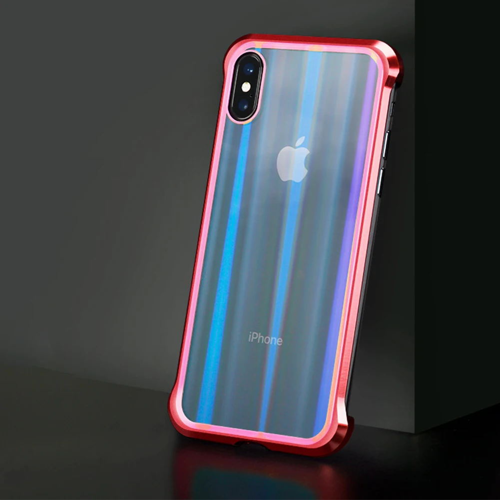 Чехол Aurora с магнитной оправой, без рамки, для iPhone X, XS, XR, MAX, 7, 8 Plus, противоударный, с одной стороны, без рамки, чехол